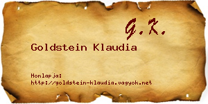 Goldstein Klaudia névjegykártya