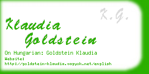 klaudia goldstein business card